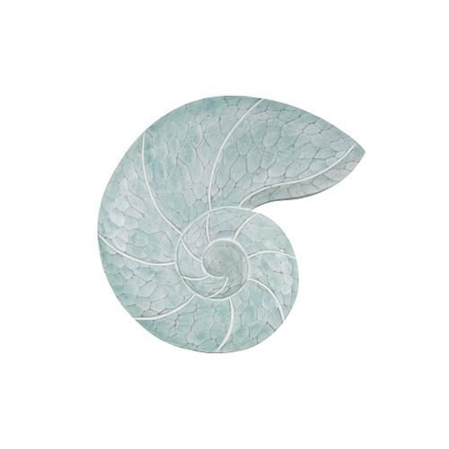 Seafoam Nautilus Shell Wood Wall Décor CW175