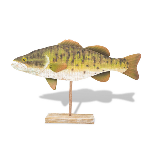 Wooden Bass Table Top Sculpture Beach Junk C740