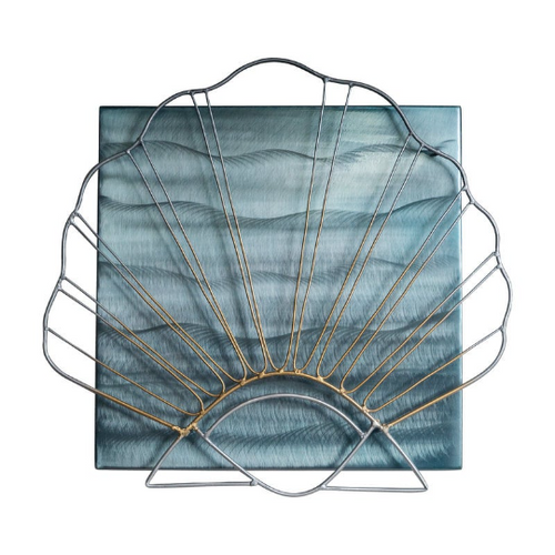 Scallop on Square, Metal Wall Sculpture MM315