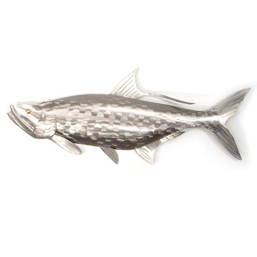 Silver Tarpon Fish Large Metal Wall Art - MM153