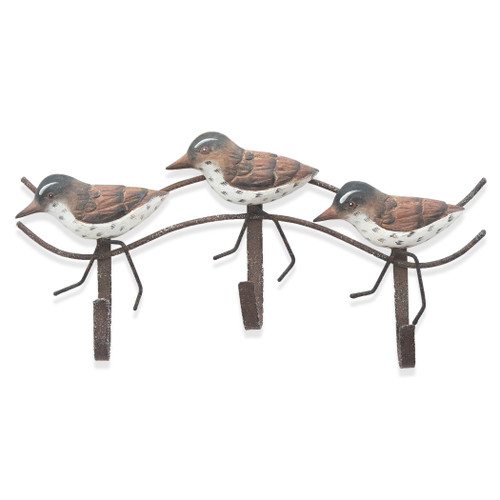 Hand Carved Wooden Sandpipers Triple Hooks CW063