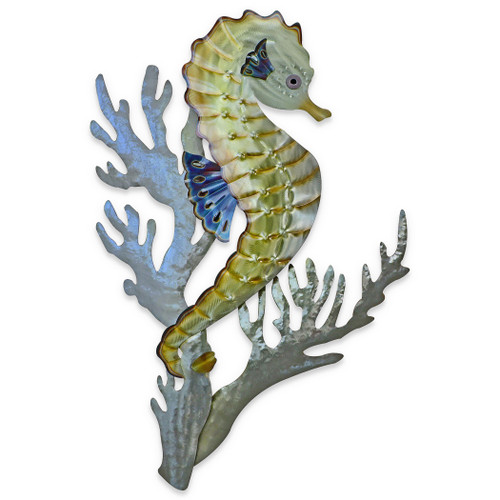 Seahorse with Coral Metal Wall Art MM186
