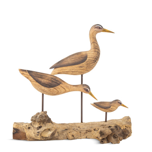 Rustic Shorebirds Pair with Single Piper MM954