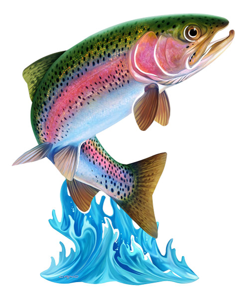 Trout Jumping Metal Wall Art 