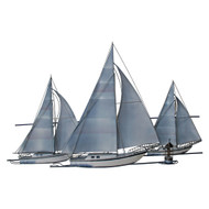 At The Races Nautical Metal Wall Art Sailboat