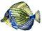 3D Blue Angelfish Metal Wall Art