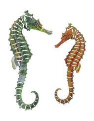 PAIR OF SEAHORSES METAL WALL ART