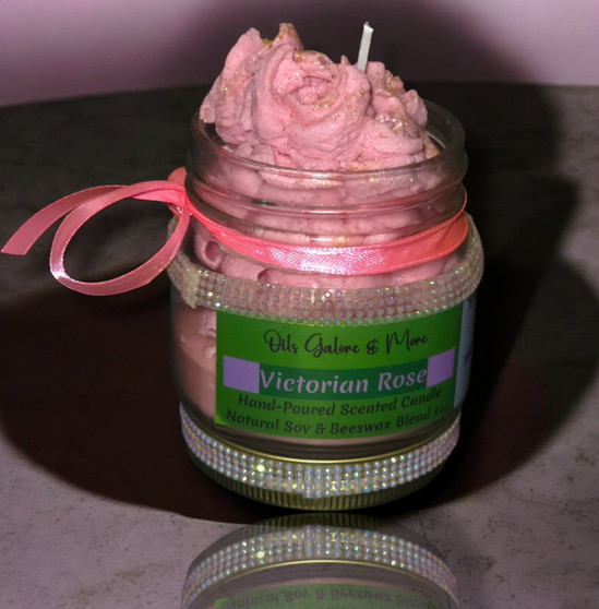 Victorian Rose Fragrance Scented Soy/Beeswax Candle 2