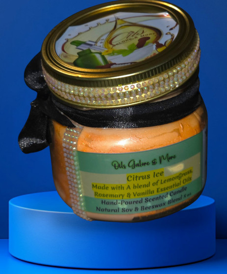 Citrus Ice Essential Oil Scented Soy/Beeswax Candle 2