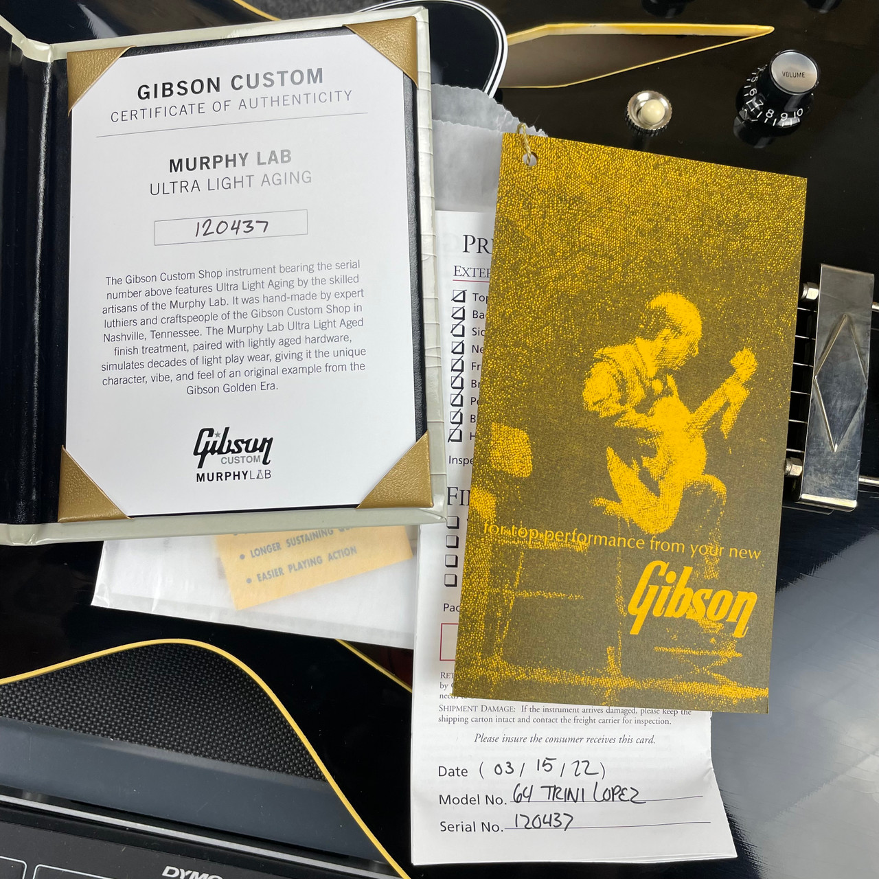 Gibson Custom Shop Murphy Lab Ultra Light Aged 1964 Trini Lopez Standard Reissue - Ebony 120437