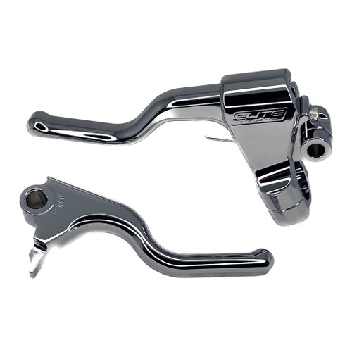 Elite EZ-Pull Clutch & Brake Lever Set – Full Chrome (14-22 Sportster)