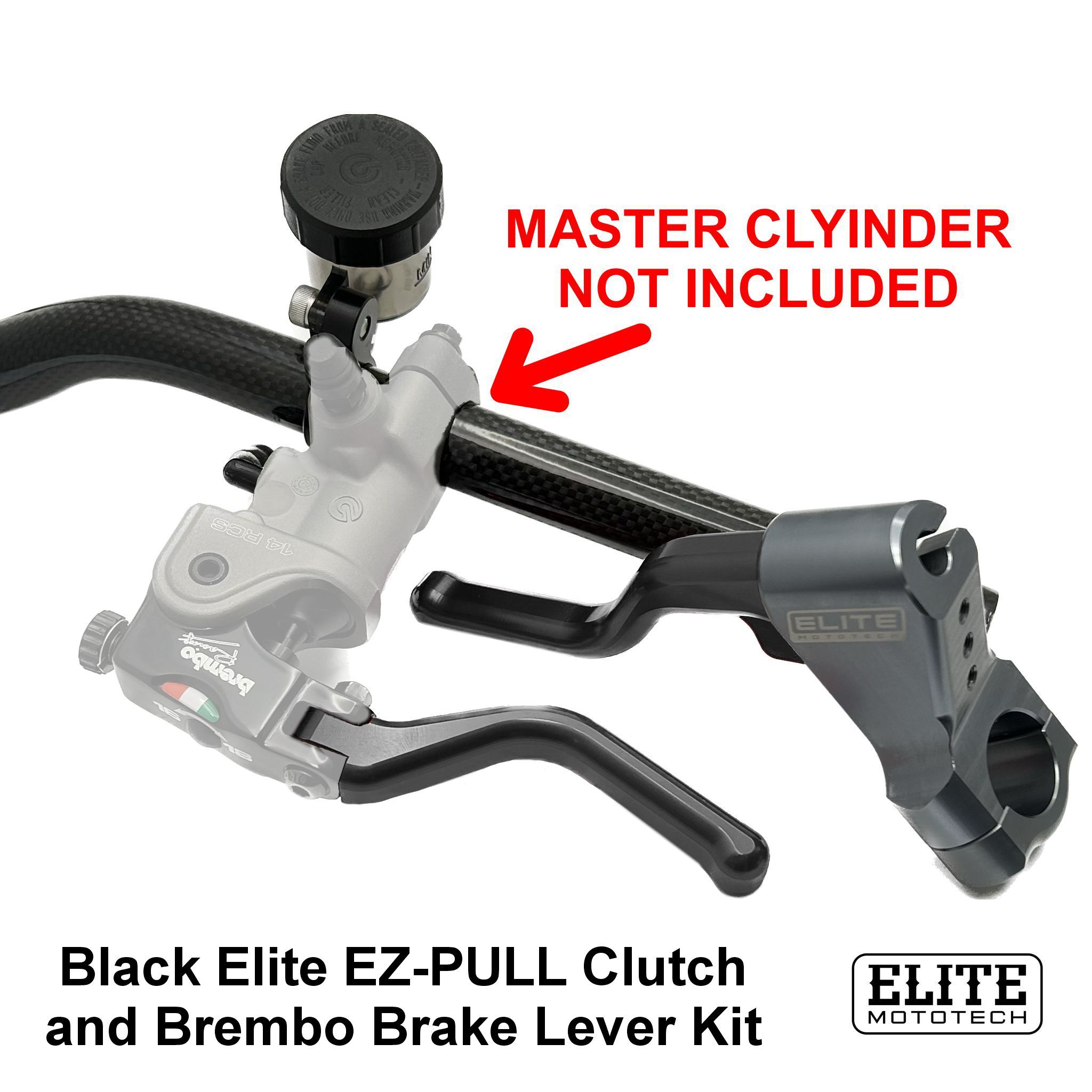 Black Elite EZ-PULL Clutch and Brembo Brake Lever Kit