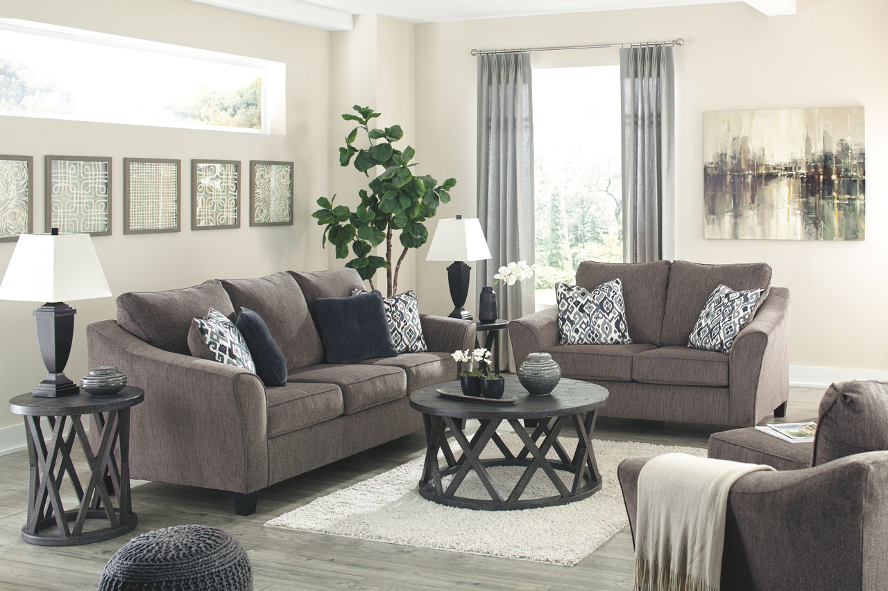 The Nemoli Slate Sofa, Loveseat, Chair And A Half, Ottoman