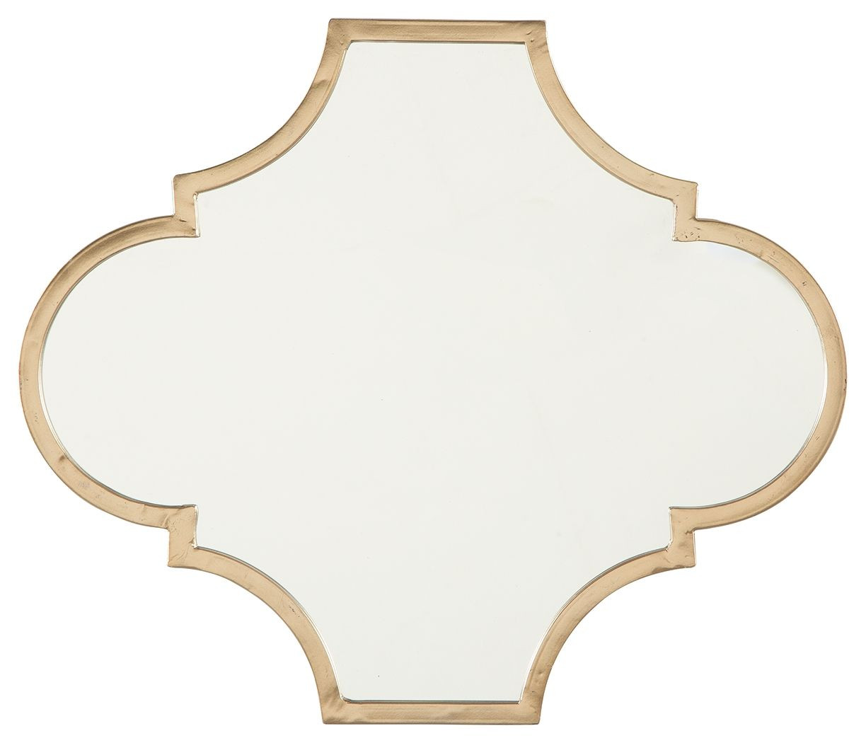 The Callie Gold Finish Accent Mirror is available at Discount Furniture