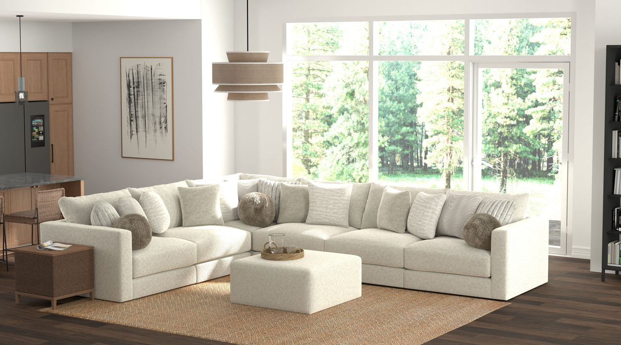 The Ritzy - 6 Piece Modular Sectional And 1 Included Cocktail Ottoman ...