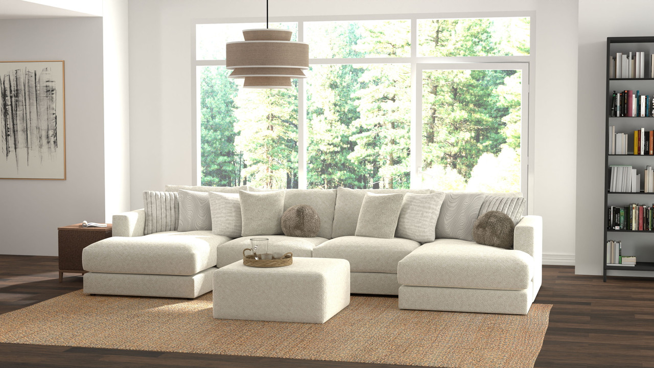 The Ritzy - 4 Piece Modular Double Chaise Sectional And 1 Included ...