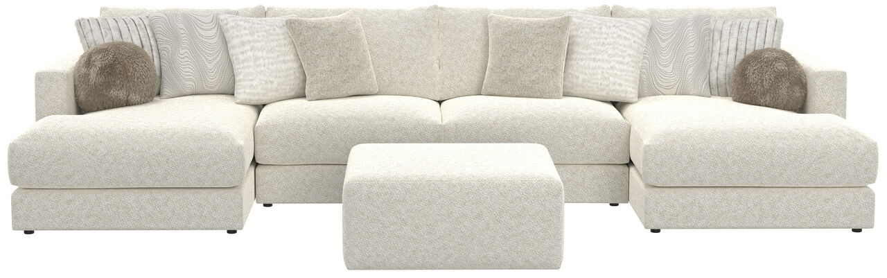 The Ritzy - 4 Piece Modular Double Chaise Sectional And 1 Included ...