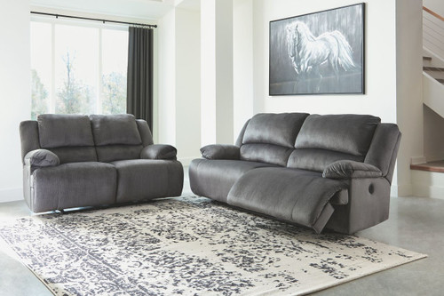 Clonmel Charcoal 2 Pc. Reclining Sofa, Loveseat