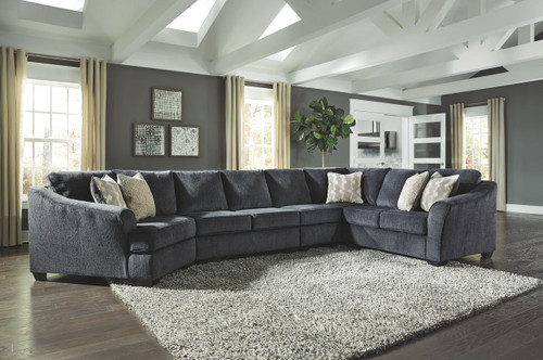 Eltmann Slate Left Arm Facing Cuddler 4 Pc Sectional