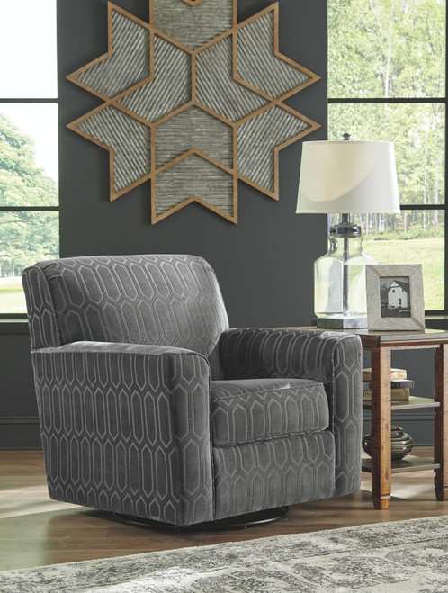 Zarina Graphite Swivel Accent Chair