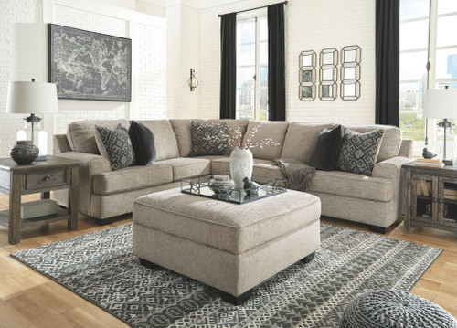 Bovarian Stone 4 Pc. Left Arm Facing Sofa 3 Pc Sectional, Ottoman