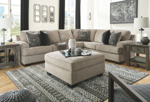 Bovarian Stone 4 Pc. Left Arm Facing Loveseat 3 Pc Sectional, Ottoman