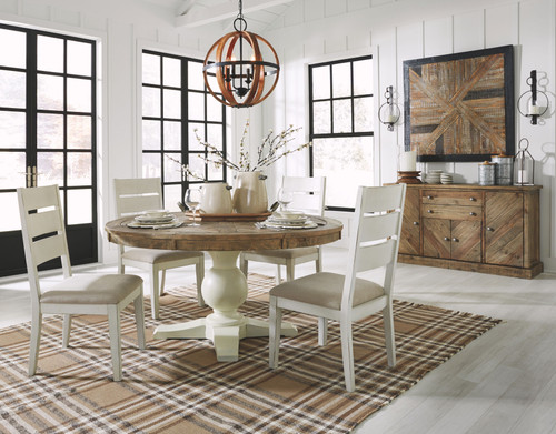 Grindleburg Light Brown 6 Pc. Dining Room Table, 4 Side Chairs