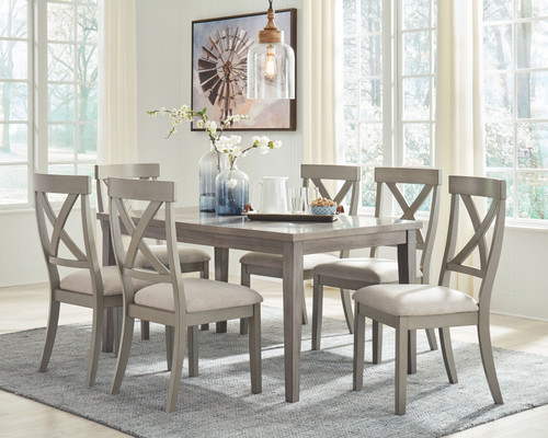 Parellen Gray 7 Pc. Dining Room Table, 6 Side Chairs