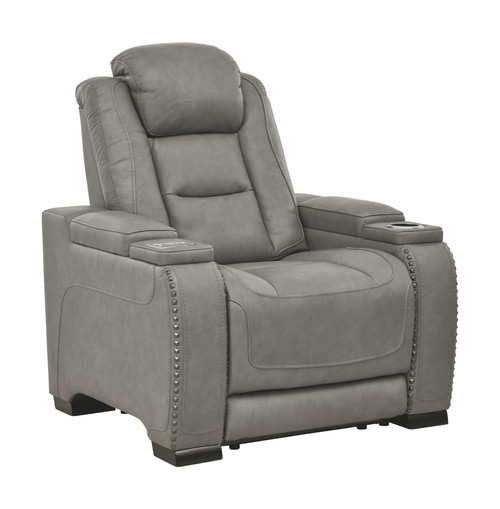 The Man-den Gray Power Recliner/Adj Headrest The Man-den Gray Power Recliner/Adj Headrest