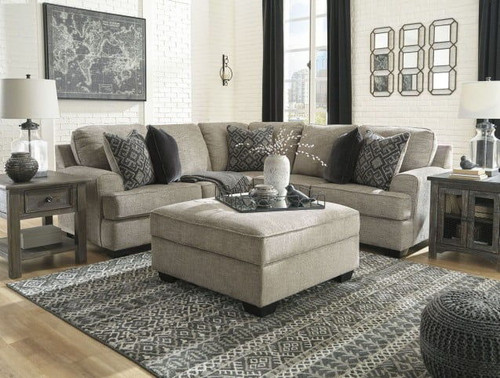 Bovarian Stone 3 Pc. Left Arm Facing Sofa 2 Pc Sectional, Ottoman