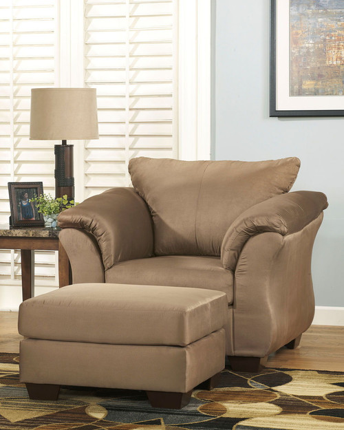 Darcy Light Brown 2 Pc. Chair With Ottoman