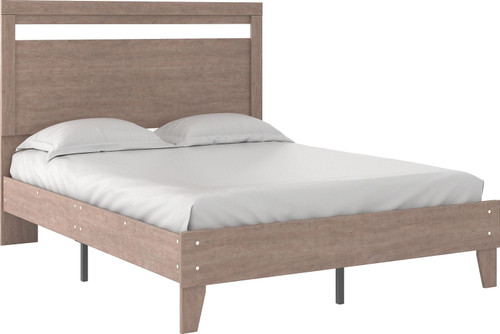 Flannia Gray Queen Panel Platform Bed