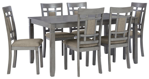 Jayemyer Charcoal Gray Rectangular Dining Room Table Set (Set of 7)