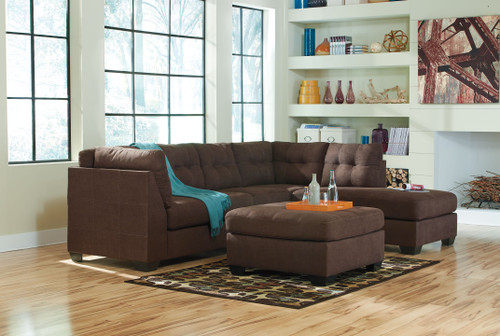 Maier Walnut 3 Pc. Left Arm Facing Sofa 2 Pc Sectional, Ottoman