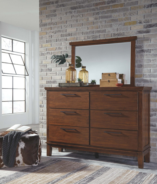 Ralene Medium Brown Dresser, Mirror