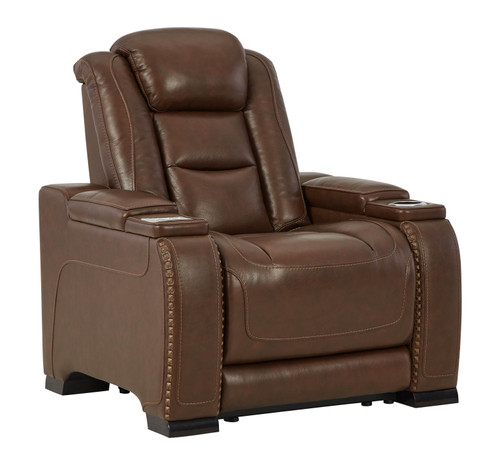 The Man-den Mahogany Power Recliner/Adj Headrest The Man-den Mahogany Power Recliner/Adj Headrest