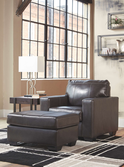 Morelos Gray 2 Pc. Chair With Ottoman Morelos Gray 2 Pc. Chair With Ottoman