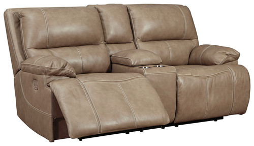 Ricmen Putty Power Reclining Loveseat/Con/Adj Hdrst