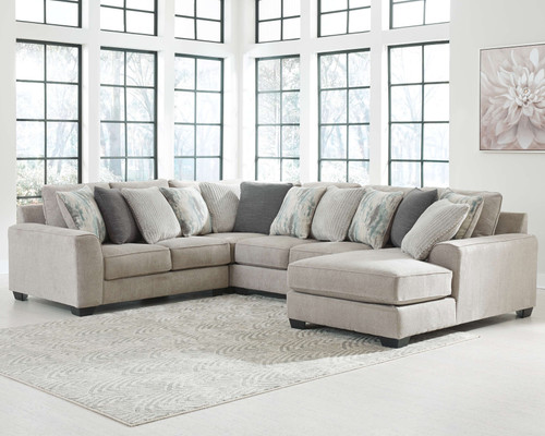 Ardsley Pewter Left Arm Facing Loveseat 4 Pc Sectional
