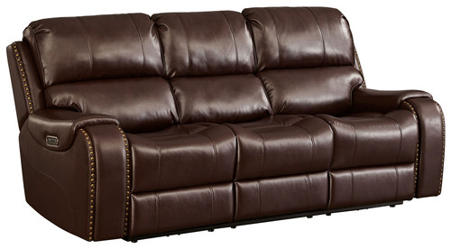 Latimer Brown Power Reclining Sofa With Adj Headrest Latimer Brown Power Reclining Sofa With Adj Headrest