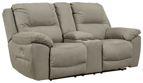 Next-gen Putty Double Reclining Power Loveseat W/Console