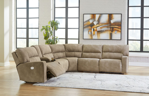 Next-gen Durapella Sand Left Arm Facing Power Recliner 6 Pc Sectional