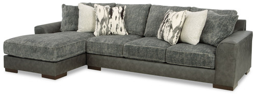 Larkstone Pewter Left Arm Facing Corner Chaise 2 Pc Sectional