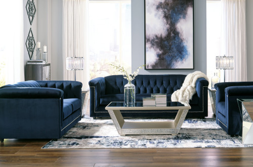 Josanna Navy 3 Pc. Sofa, Loveseat, Chair