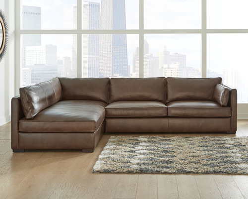 Kiessel Chocolate Left Arm Facing Chaise 2 Pc Sectional
