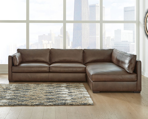 Kiessel Chocolate Left Arm Facing Sofa 2 Pc Sectional