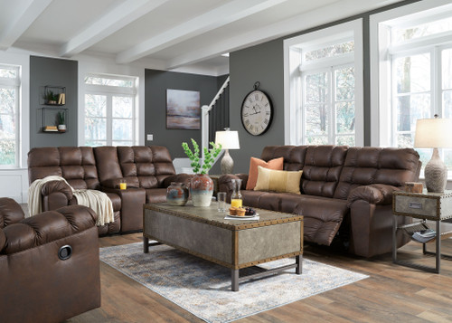 Derwin Nut 3 Pc. Reclining Sofa, Loveseat, Glider Recliner