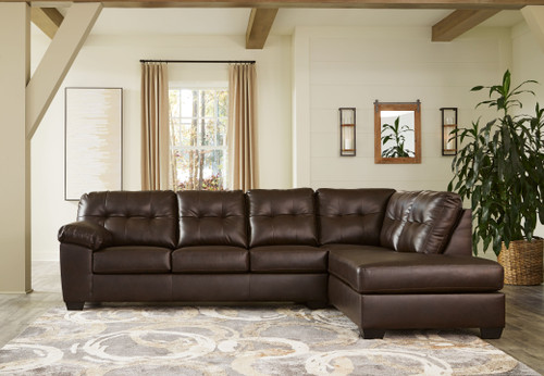 Donlen Chocolate Left Arm Facing Sofa 2 Pc Sectional