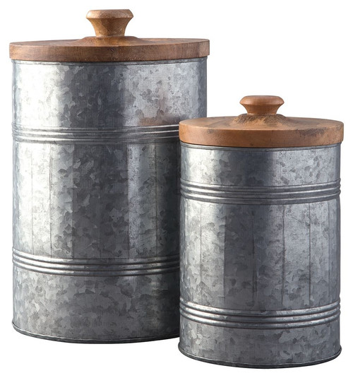 Divakar Antique Gray Jar Set (Set of 2)