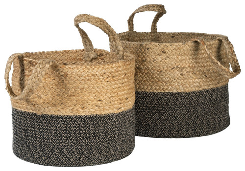 Parrish Natural / Black Basket Set (Set of 2) Handles